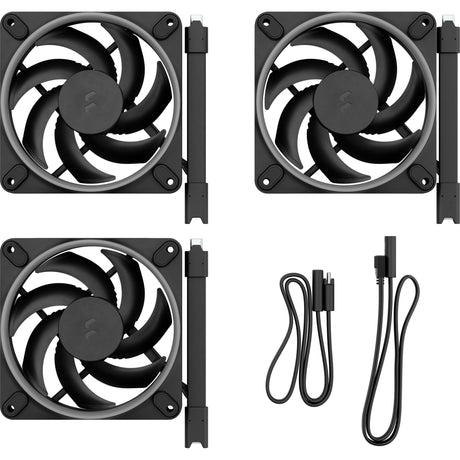 Fractal design momentum 12 rgb case fans (sort, 3 styk, 120 x 120 x 25 mm, pwm)
