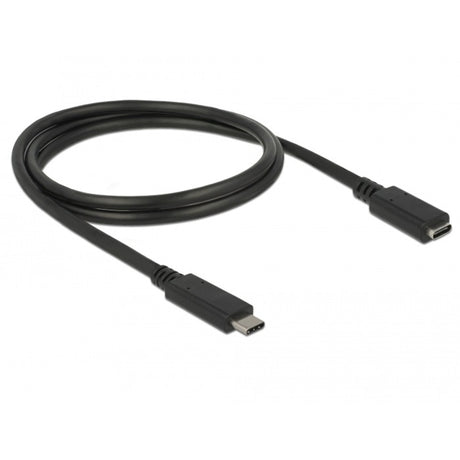 Delock superspeed USB-C 3.1 gen1 han>hun forlængerkabel (sort, 1 meter)