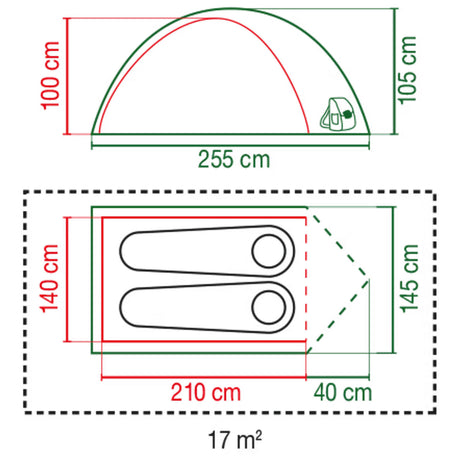 Coleman darwin 2 plus blackout tent (donkergroen)