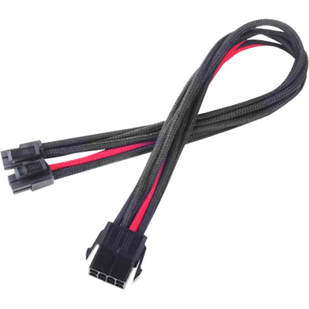 Silverstone-adapter 8-pin eps > 4+4-pin eps (sort rød, pp07-eps8br, lite detail)