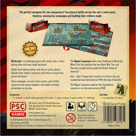 Europæisk spillernetværk blitzkrieg! brætspil (engelsk, 1 - 2 spillere, 20 - 45 minutter, fra 14 år)