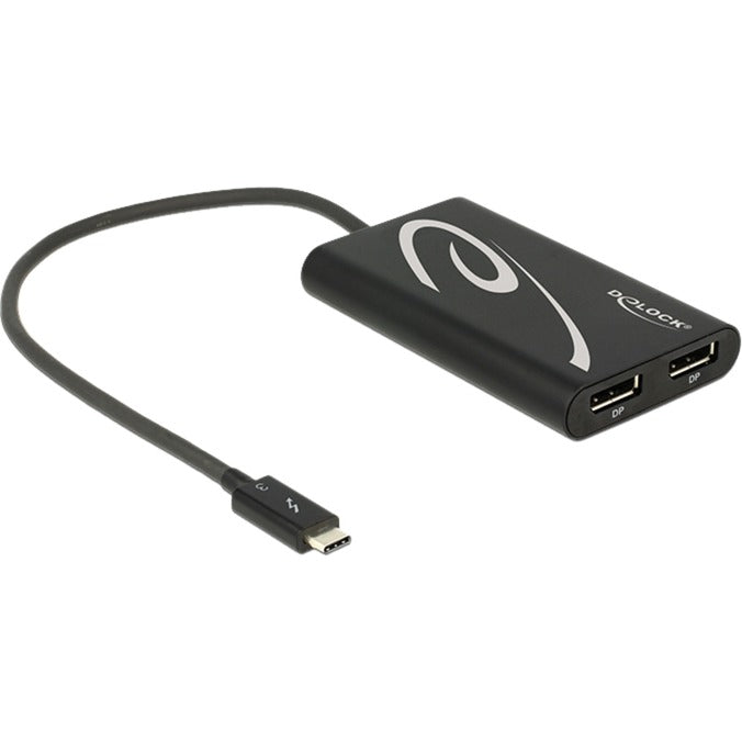 Delock thunderbolt 3 > 2x skærmportadapter (sort, 0,27 meter)