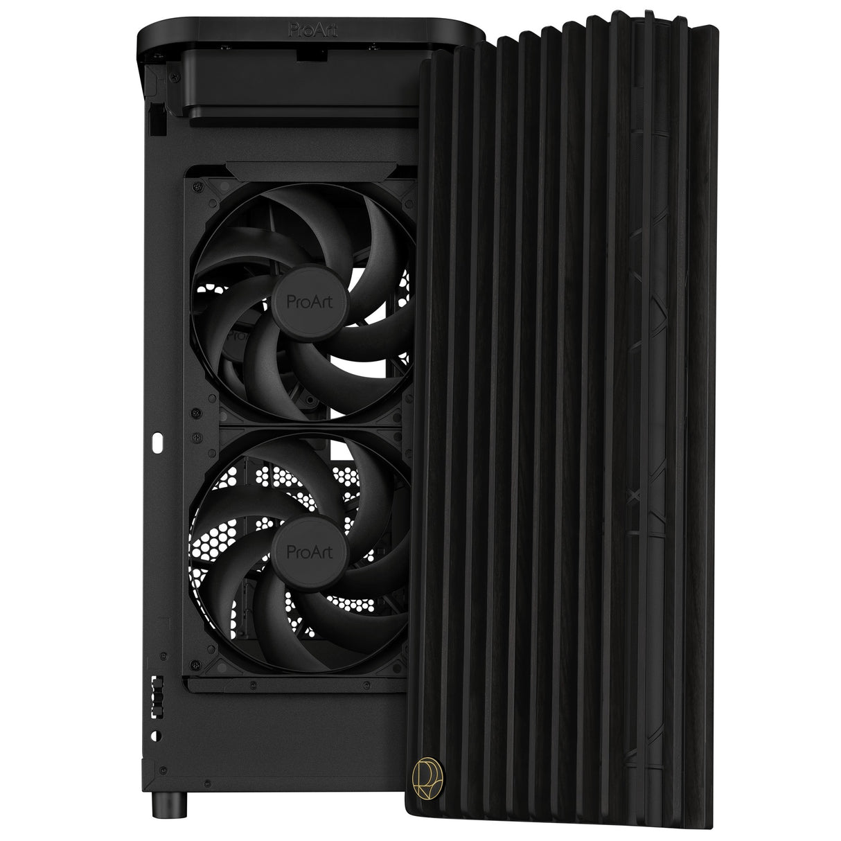 Asus proart pa401 wood edition - metalpanel midi tårnhus (sort | 2x USB-A | 1x USB-C)