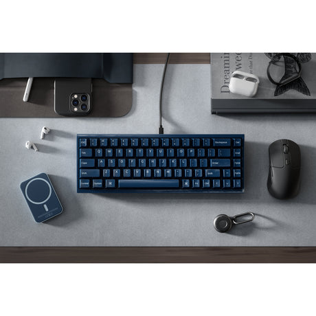 Keychron q16 he 8k magnetisk switch-tastatur (blå, us-layout (qwerty), ultrahurtig lime, 65%, rgb, hot swap, 8k)