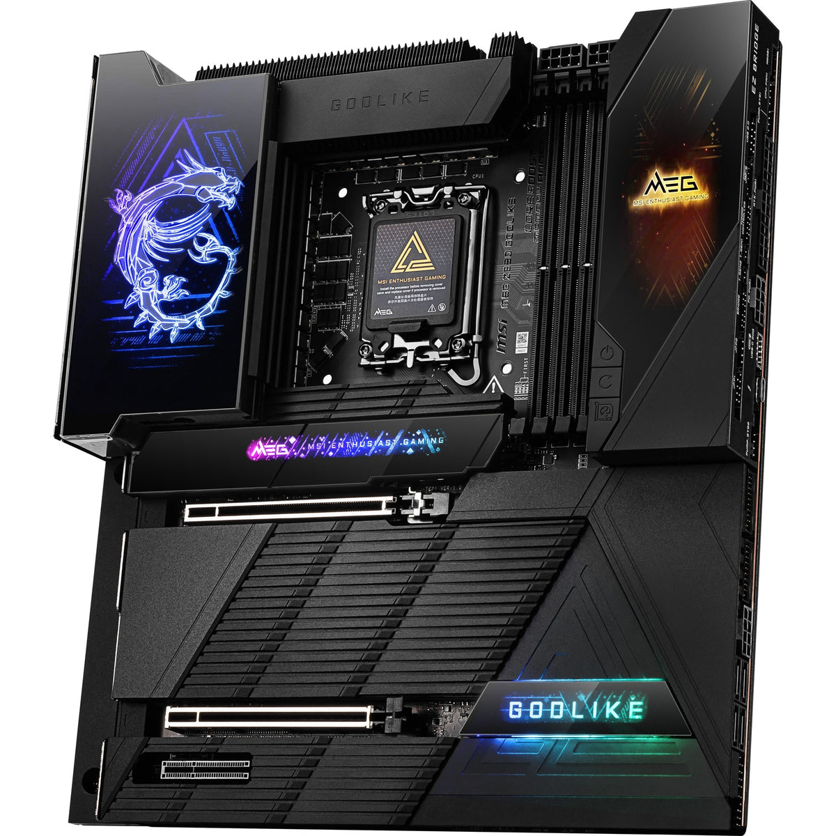 Msi Meg Z890 Godlike Socket 1851 bundkort (sort, RAID, 10GB-LAN, 5GB-LAN, WLAN, BT, Sound, E-ATX)