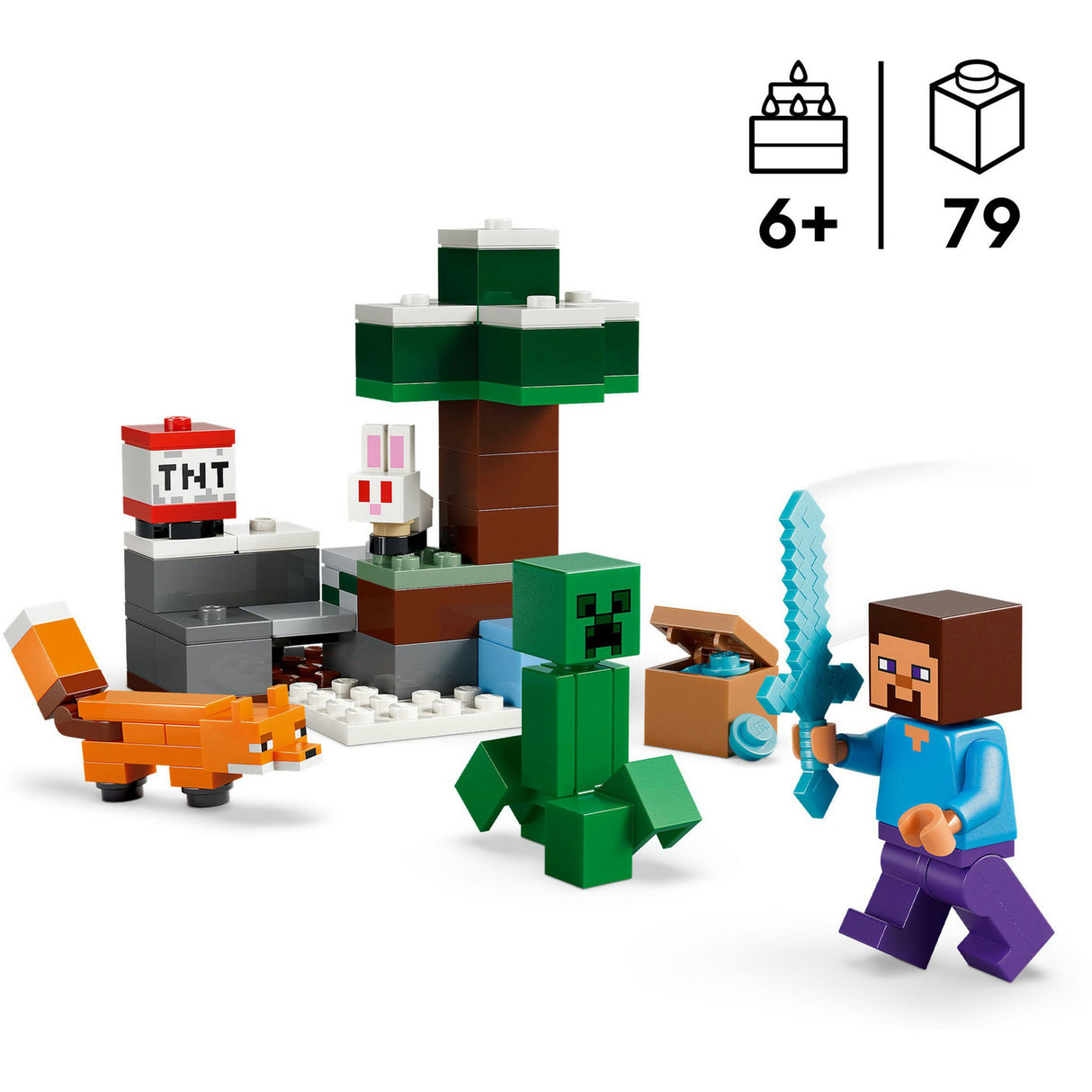 Lego Minecraft Steve's Taiga Adventure-videospilbyggesæt til børn - 21583