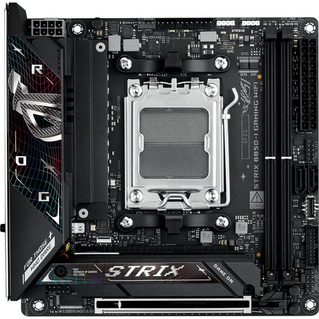 Asus ROG Strix B850-I Gaming Wi-Fi Socket AM5 bundkort (2,5 GB-LAN, Wi-Fi 7, BT, Lyd, Mini-ITX)
