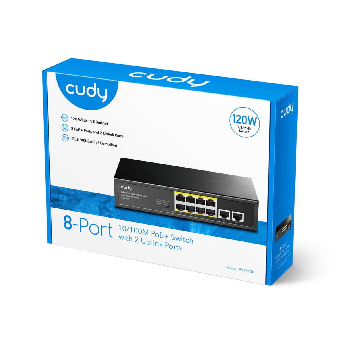 Cudy 8-ports 10 100m poe+ switch (sort)
