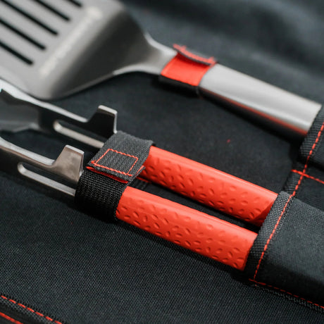 Kamado Joe Krafted Steel Grill Tools Tilbehørssæt Grillbestik (3-delt, inkl. canvas-bærepose)