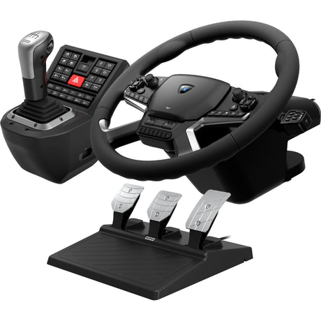 Hori force feedback lastbil kontrolsystem simulator sæt (sort sølv)