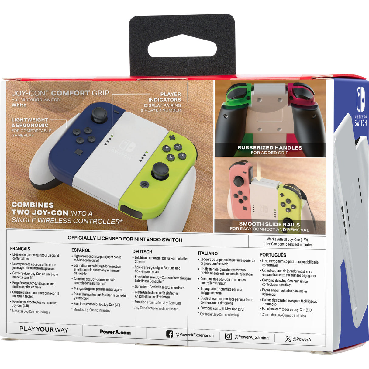 Powera joy-con komfortgreb til nintendo switch - hvid montering (hvid)