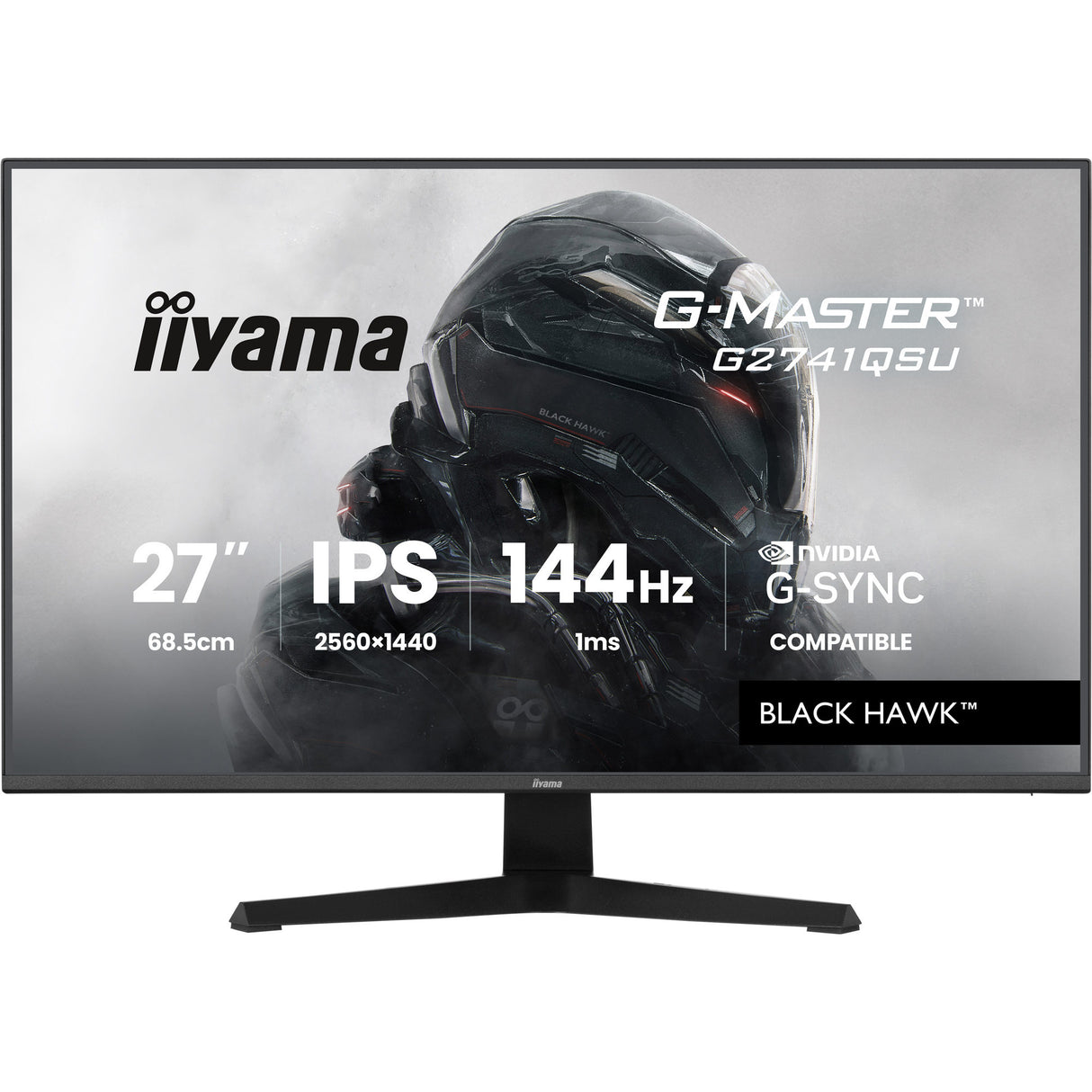 Iiyama G-Master Black Hawk G2741QSU-B1 27 gaming-skærm (sort, HDMI, DisplayPort, 2x USB-A, USB-B, 144 Hz)