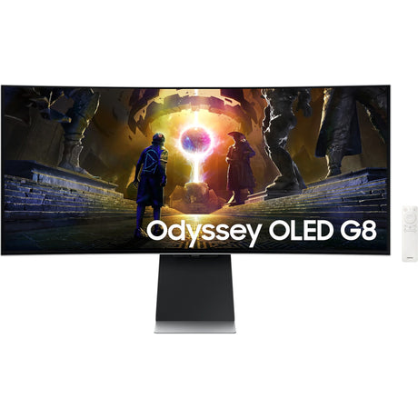Samsung odyssey g8 g85sd 34 curved ultrawide gaming monitor (zilver, 1x displayport, 2x hdmi, 2x usb-a, 175 hz, wi-fi 5, bt)