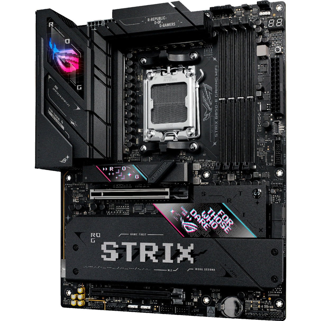 Asus ROG Strix B850-E Gaming WiFi Socket AM5 bundkort (sort, RAID, 5 GB-LAN, Wi-Fi 7, BT, lyd, ATX)