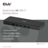 Club 3D 14-1 USB-C Quad Display dockingstation (sort)