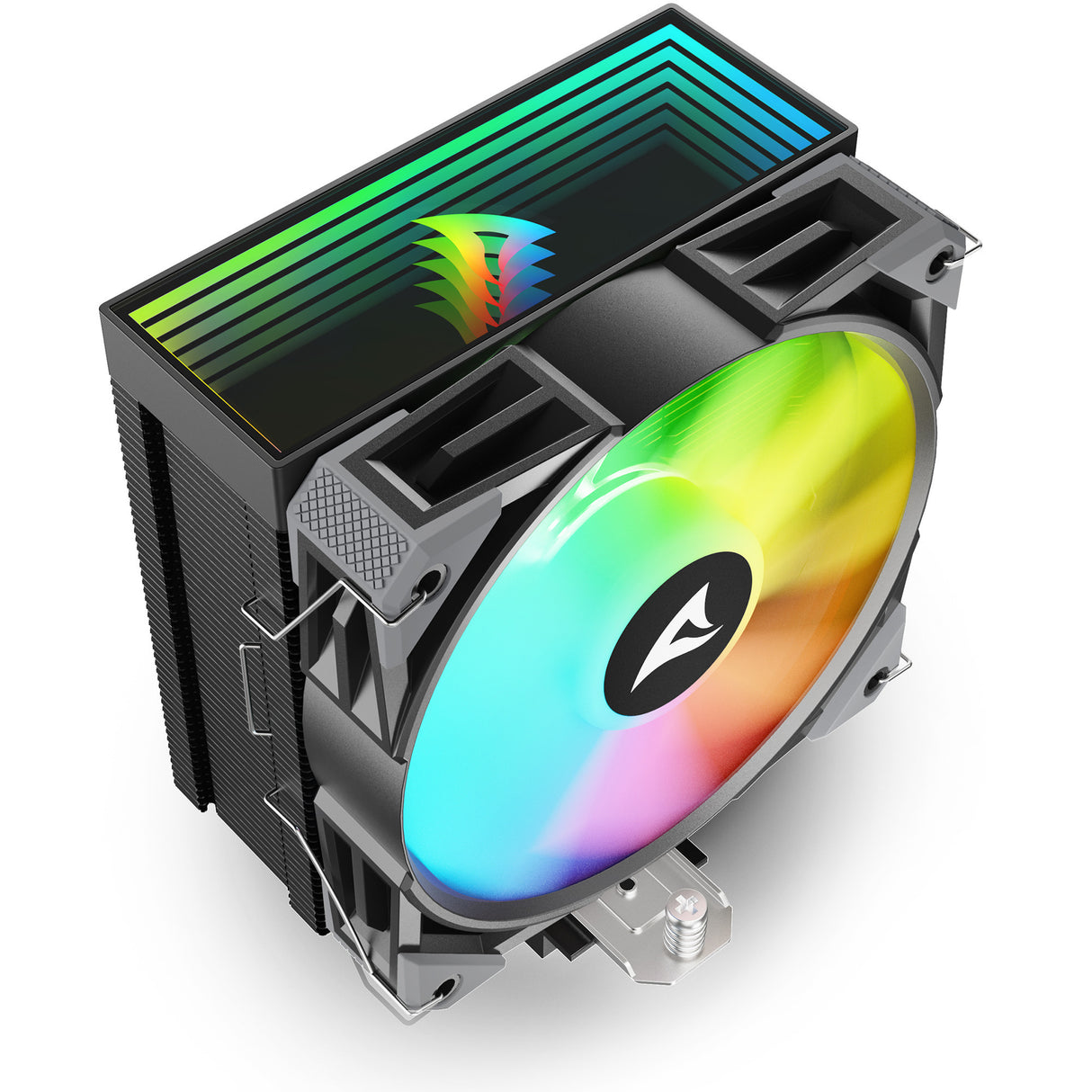 Sharkoon a40 rgb cpu køler (sort, 4-benet pwm blæserstik)