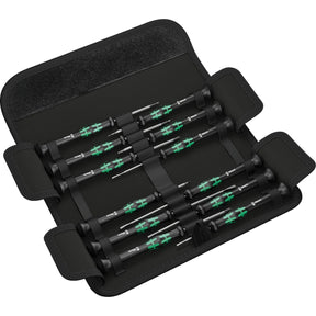 Wera kraftform 12sb1 mikro skruetrækker sæt (sort grøn, til elektriske apparater)
