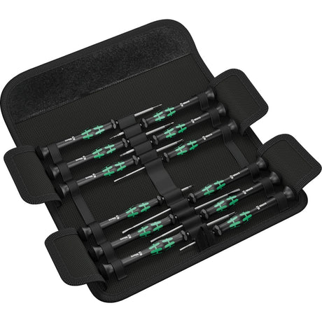 Wera kraftform 12sb1 mikro skruetrækker sæt (sort grøn, til elektriske apparater)