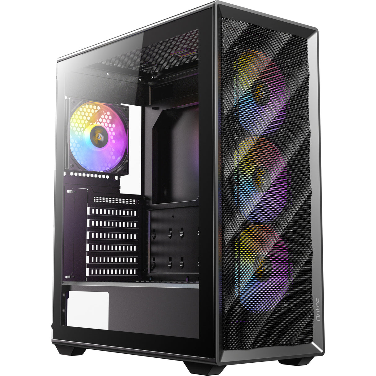 Antec ax85 argb midi tårnhus (sort | 2x usb-a | hærdet glas)