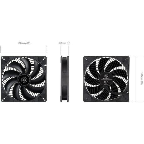 Silverstone air penetrator 184i pro case ventilator (sort, 180 x 180 x 32 mm, pwm)