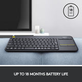 Logitech k400 plus tastatur (antracit, EU-layout (QWERTY))