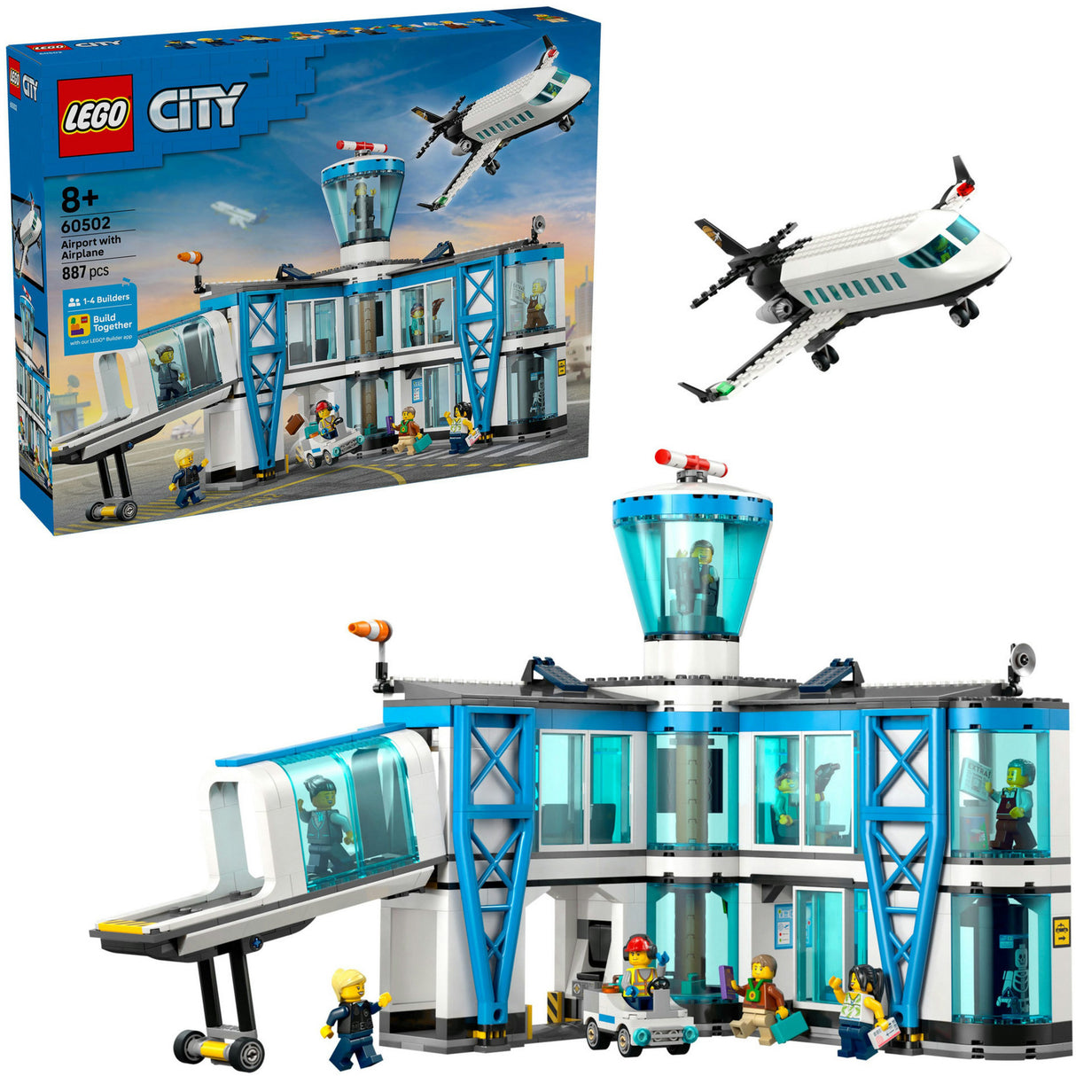 Lego city - lufthavn med legetøj til flykonstruktion (60502)