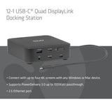 Club 3d 12-1 usb-c® quad displaylink dockingstation (zwart)