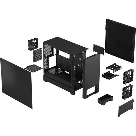 Fractal design pop lydløst midi tårnhus (sort | 2x USB-A)