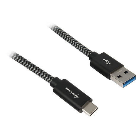 Sharkoon USB 3.2-kabel, USB-A > USB-C (sort grå, 0,5 meter)