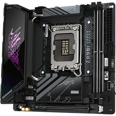 Gigabyte Z890i Aorus Ultra Socket 1851 bundkort (RAID, 2,5 GB-LAN, Wi-Fi 7, BT, lyd, Mini-ITX)