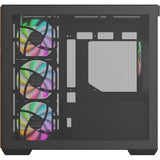 Thermaltake view 380 ws argb midi tårnhus (sort træfarve | 2x USB-A | 1x USB-C | RGB | hærdet glas)