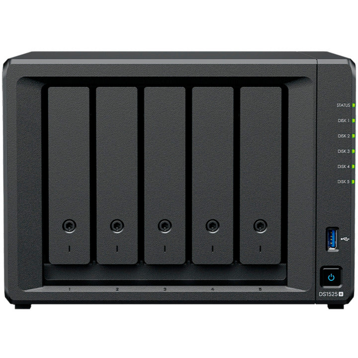Synology diskstation ds1525+ nas (sort, 2x LAN, USB)
