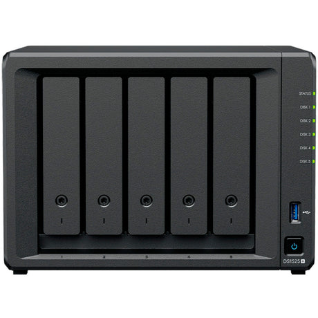 Synology diskstation ds1525+ nas (sort, 2x LAN, USB)
