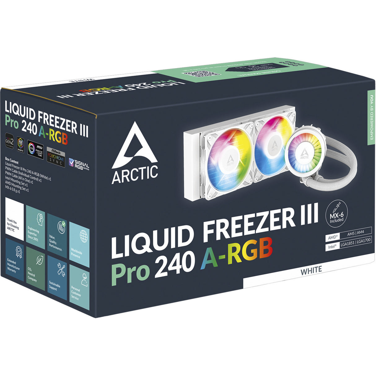 Arctic Liquid Freezer III Pro 240 A-RGB Vandkøling (hvid, 4-benet PWN blæserstik)