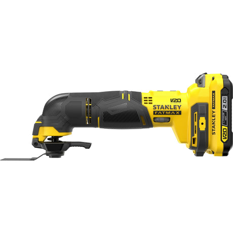 Stanley fatmax v20 18v multi-værktøj multifunktionelt værktøj (gul sort, etui, 2 batterier (2.0ah) og oplader (2a) inkluderet)