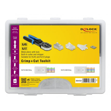 Delock rj45 crimp + cut sæt crimptang (sort blå)