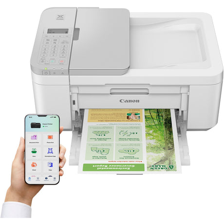 Canon Pixma TR4756i alt-i-én inkjetprinter med faxfunktion (hvid, USB, WLAN, kopi, scan, fax)