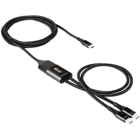 Club 3D USB Type-C, Y opladningskabel til 2x USB Type-C splitterkabel (sort, 1,83 meter, maks. 100 W)