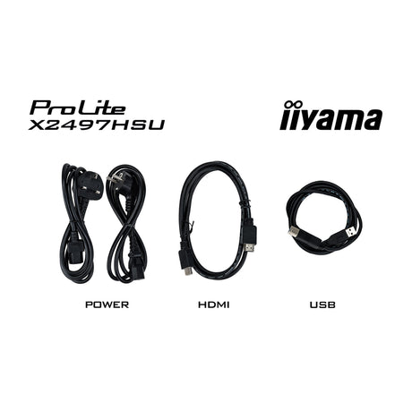 Iiyama prolite x2497hsu-b1 23.8 skærm (sort, HDMI, skærmport, 2x USB-A, 2x USB-C)