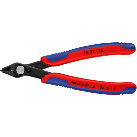 Knipex elektronisk super Knips 78 81 125 elektroniktang (rød blå, forbindelse med rustfri nitte, trådklemme)