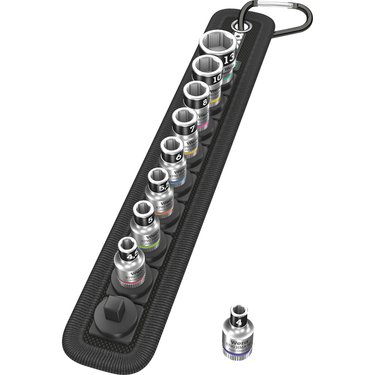 Wera belt a 1 zyklop topnøgle (sort, 10-delt, med holdefunktion, med 1 4-drev)