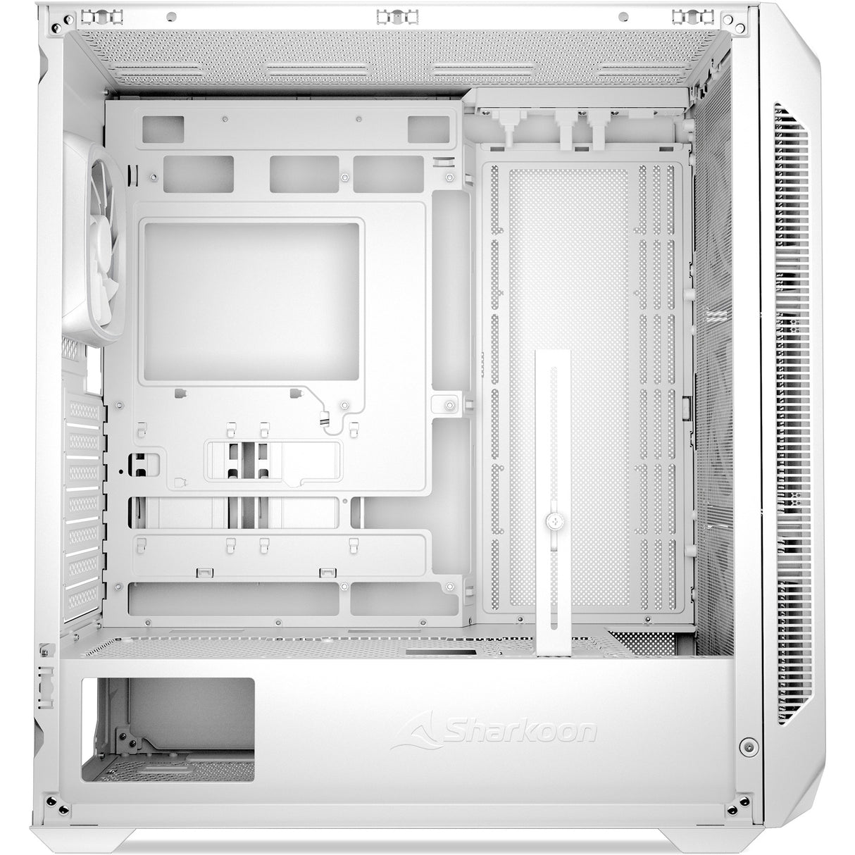 Sharkoon ak5m rgb midi tårnhus (hvid | 2x usb-a | 1x usb-c | rgb | hærdet glas)