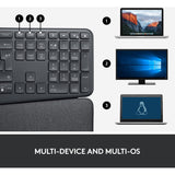 Logitech k860 ergo tastatur (sort, 100%, bluetooth, us international iso)