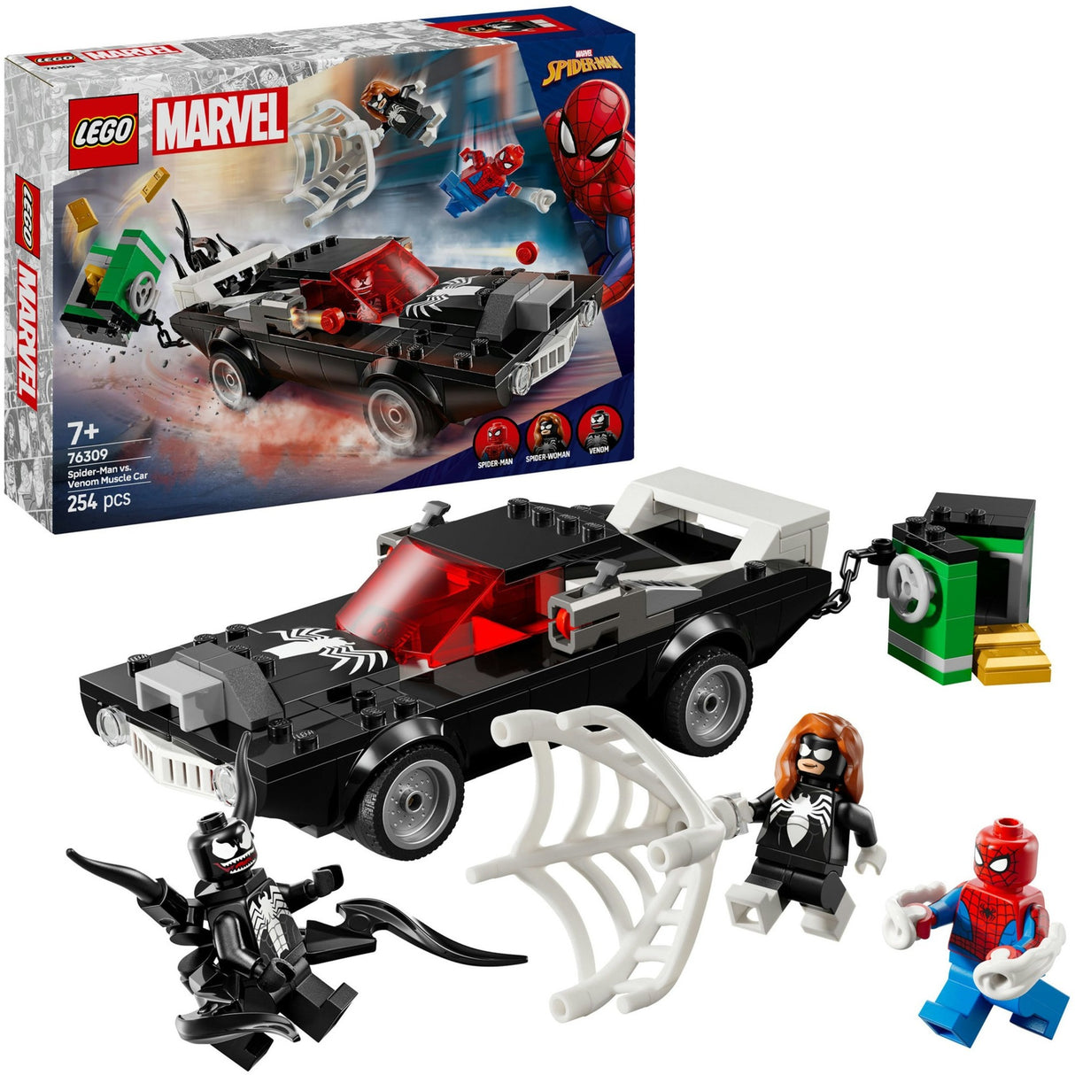 Lego® marvel spider-man vs. venoms klassiske bil - 76309