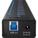 Icy box ib-ac6113 USB-hub (sort, 13x USB 3.0, 1x USB-opladningsport)