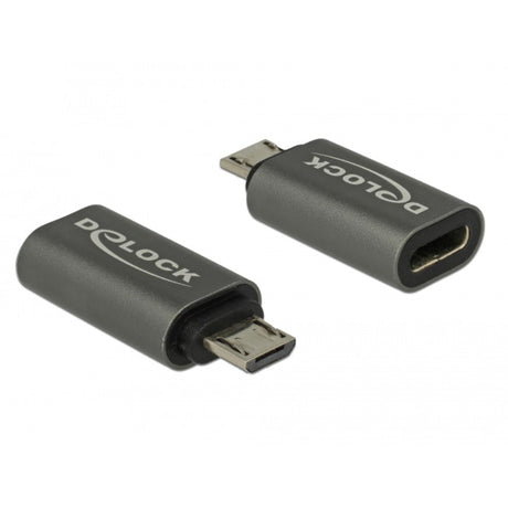 Delock-adapter USB 2.0 micro-B han til USB type C 2.0 hun (antracit)
