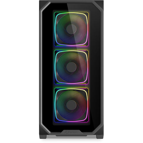 Sharkoon ak5g rgb midi tårnhus (sort | 2x usb-a | 1x usb-c | rgb | hærdet glas)