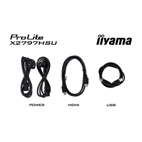Iiyama prolite x2797hsu-b1 27 skærm (sort, 120hz, HDMI, skærmport, USB-C, lyd)