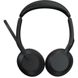 Jabra evolve2 55, inkl. opladerstand on-ear headset (sort, stereo, uc, usb-a, link380a)
