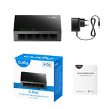 Cudy 5-ports gigabit desktop metal switch (sort)